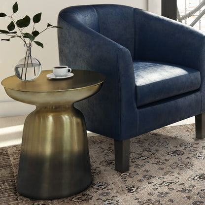 Toby 17 inch Wide Modern Industrial Metal Accent Table in Black/Gold Ombre Iron, Assembled image 6