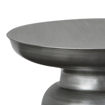 Toby 17 inch Wide Modern Industrial Metal Accent Table in Silver Iron, Assembled image 4