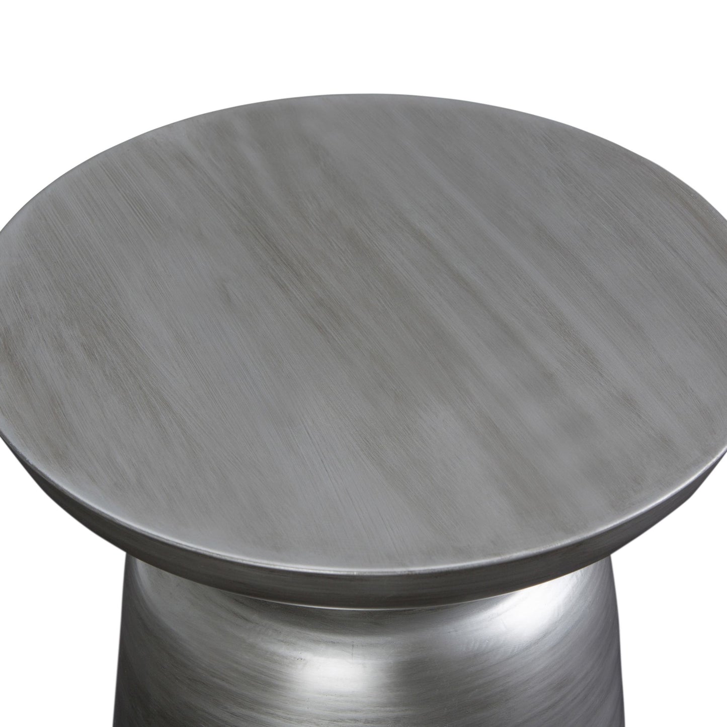 Toby 17 inch Wide Modern Industrial Metal Accent Table in Silver Iron, Assembled image 5