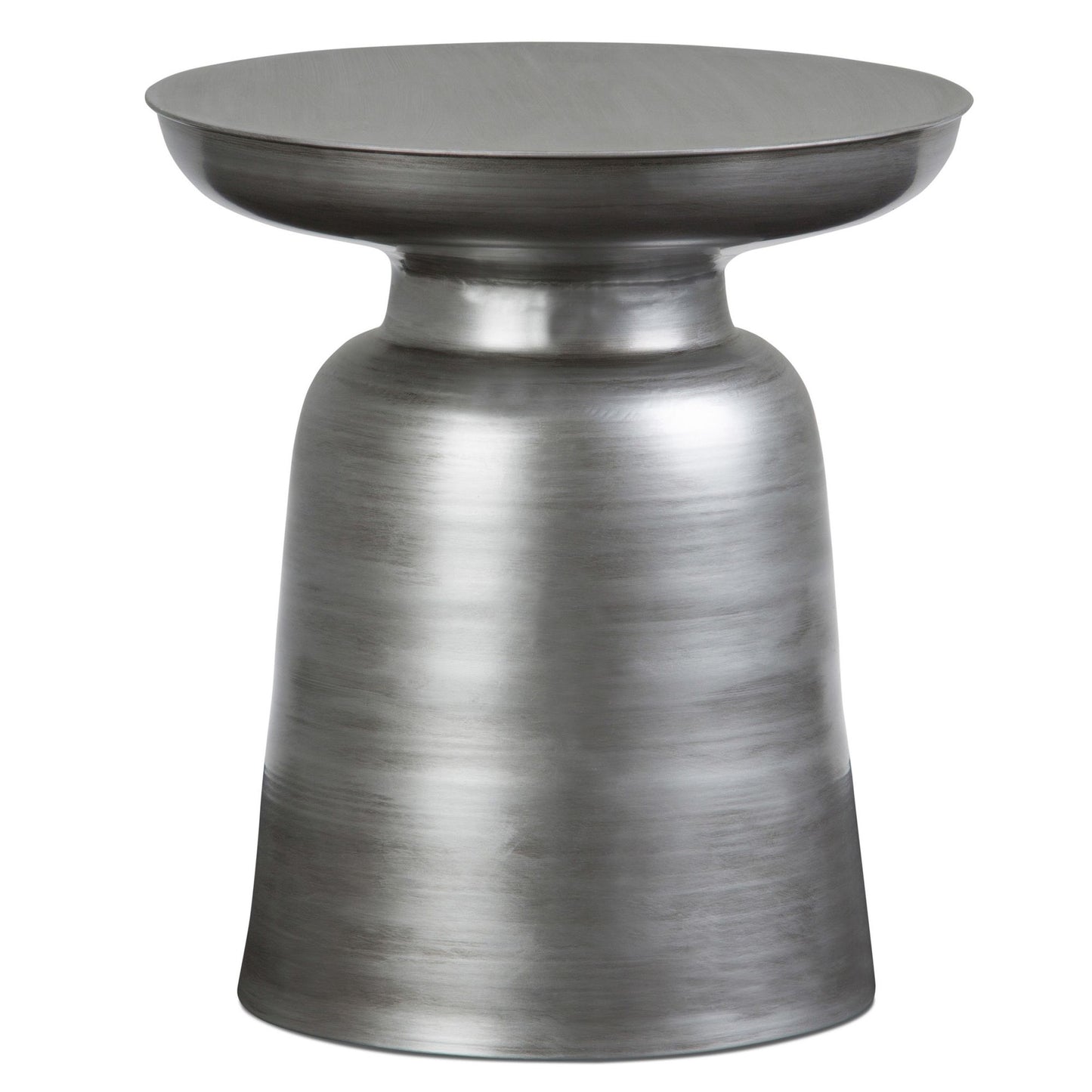 Toby 17 inch Wide Modern Industrial Metal Accent Table in Silver Iron, Assembled image 1