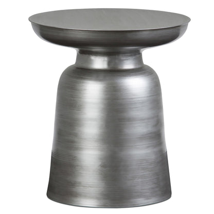 Toby 17 inch Wide Modern Industrial Metal Accent Table in Silver Iron, Assembled image 1