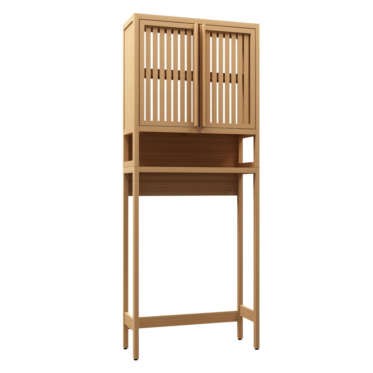 Toilet storage rack, independent bathroom, laundry room, space saving, natural color image 10