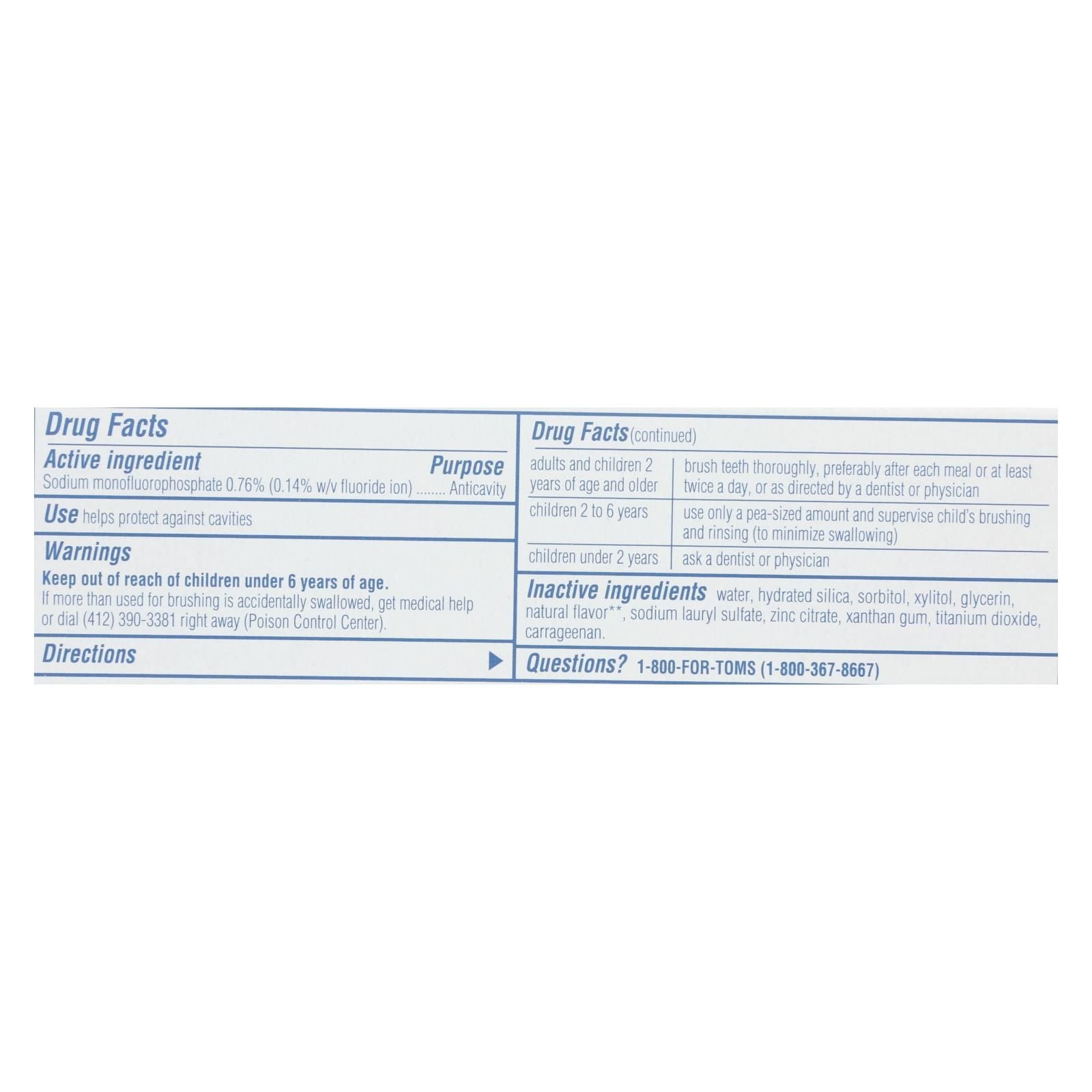 Tom's Of Maine - Tp Whole Care Wntrmnt Fluor - Case Of 6 - 4 Oz image 3