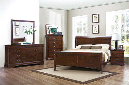 Traditional Design Brown Cherry Finish Dresser 1pc Louis Phillipe Style Classic Bedroom Furniture image 6