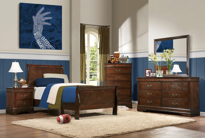 Traditional Design Brown Cherry Finish Dresser 1pc Louis Phillipe Style Classic Bedroom Furniture image 8