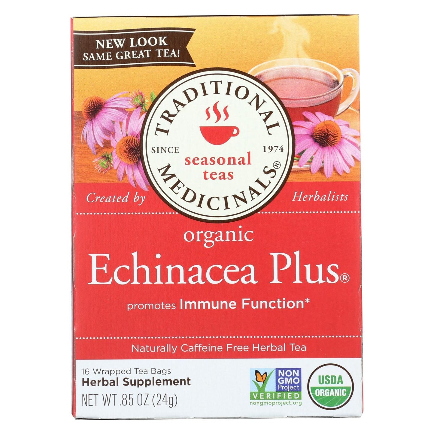 Traditional Medicinals Organic Echinacea Plus Herbal Tea - 16 Tea Bags - Case Of 6 image 1