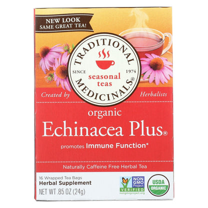 Traditional Medicinals Organic Echinacea Plus Herbal Tea - 16 Tea Bags - Case Of 6 image 1