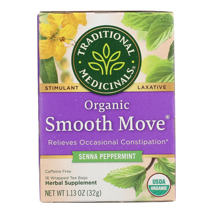 Traditional Medicinals Organic Smooth Move Peppermint Herbal Tea - 16 Tea Bags - Case Of 6 image 1