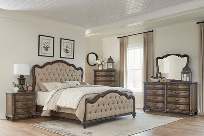 Traditional Nightstand of 3 Drawers Brown Oak Finish 1pc Bedside Table Wooden Formal Bedroom Furniture Decorative Drawer image 8