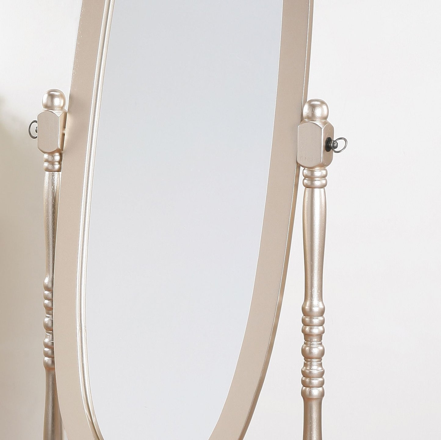 Traditional Queen Anna Style Wood Floor Cheval Mirror, Gold Finish image 2