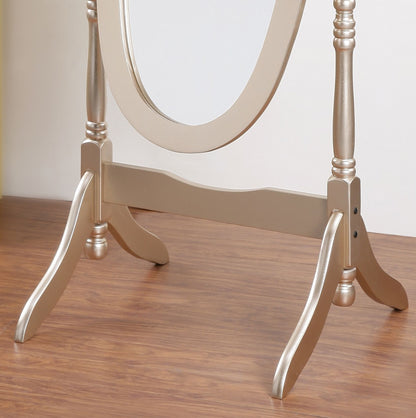 Traditional Queen Anna Style Wood Floor Cheval Mirror, Gold Finish image 3