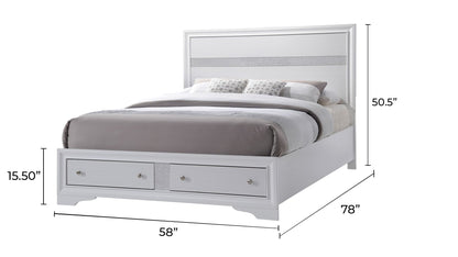 Traditional Style Full Size Storage Bed made with Wood in White image 3