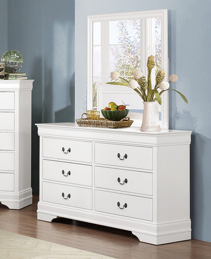 Traditional White Dresser Louis Phillippe Style Antique Drop Handles Classic Bedroom Furniture image 5