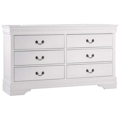 Traditional White Dresser Louis Phillippe Style Antique Drop Handles Classic Bedroom Furniture image 2