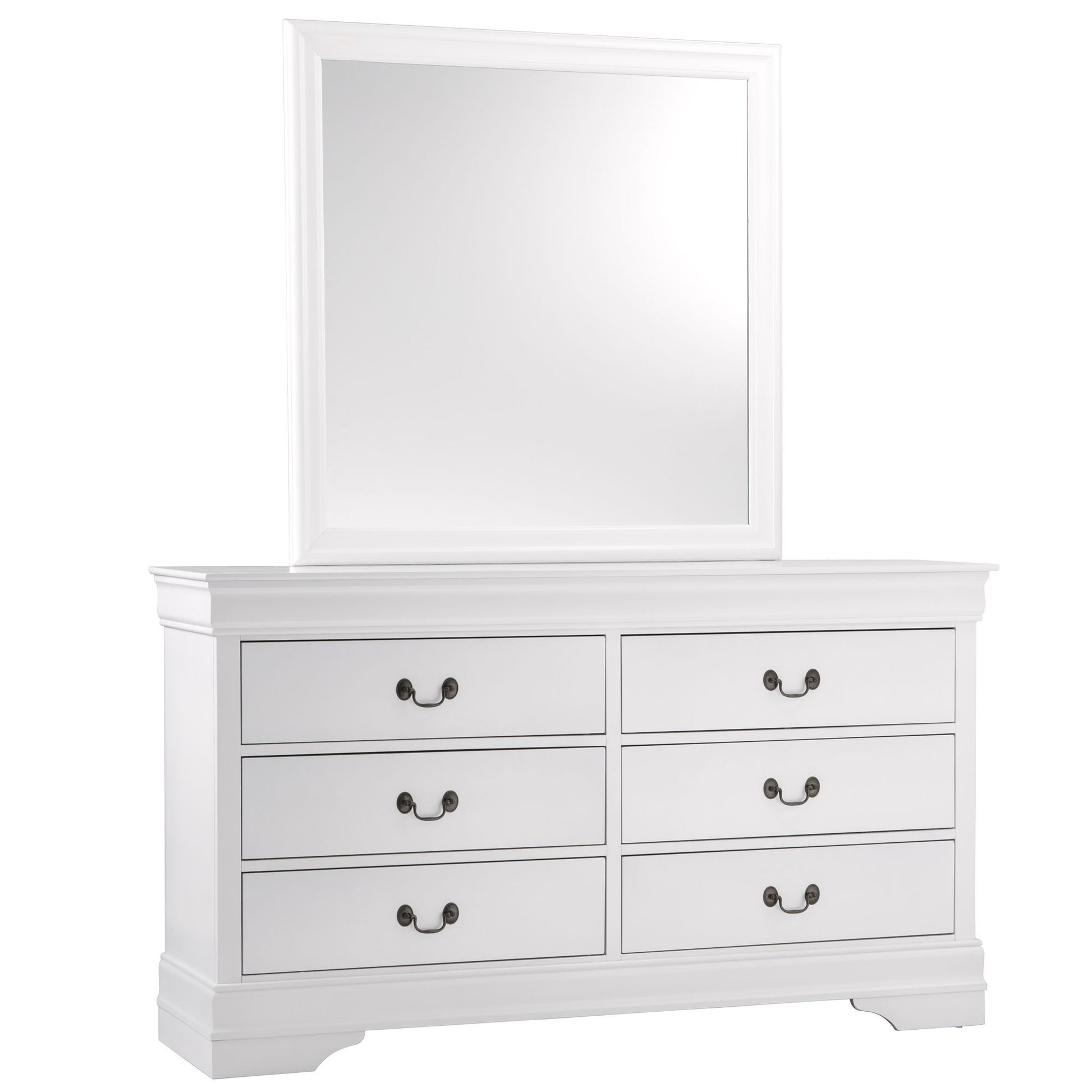 Traditional White Dresser Louis Phillippe Style Antique Drop Handles Classic Bedroom Furniture image 6