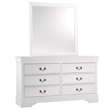 Traditional White Dresser Louis Phillippe Style Antique Drop Handles Classic Bedroom Furniture image 6