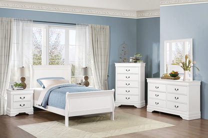 Traditional White Dresser Louis Phillippe Style Antique Drop Handles Classic Bedroom Furniture image 8