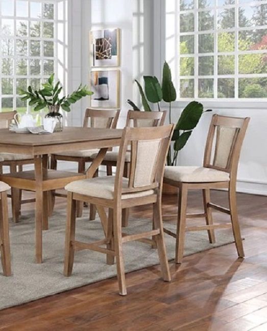 Transitional kitchen chairs set of 2 natural tone beige padded seat