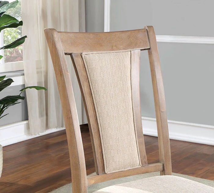 Solid wood counter height chairs set of 2 beige upholstered dining chairs