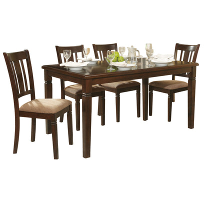 Transitional Style Dining Chair 2pc Set Wooden Frame Espresso Finish Fabric Upholstered Seat Kitchen Dining Furniture image 5
