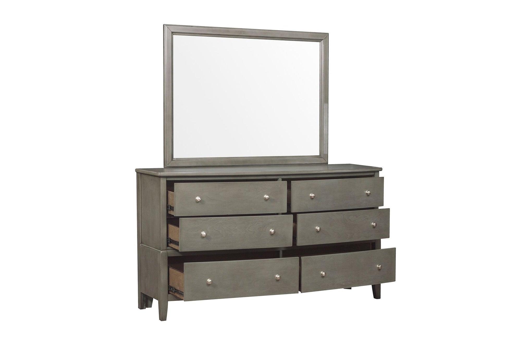 Transitional Style Gray Finish 1pc Desser Storage Drawers Ball Bearing Glides Wooden Furniture image 6