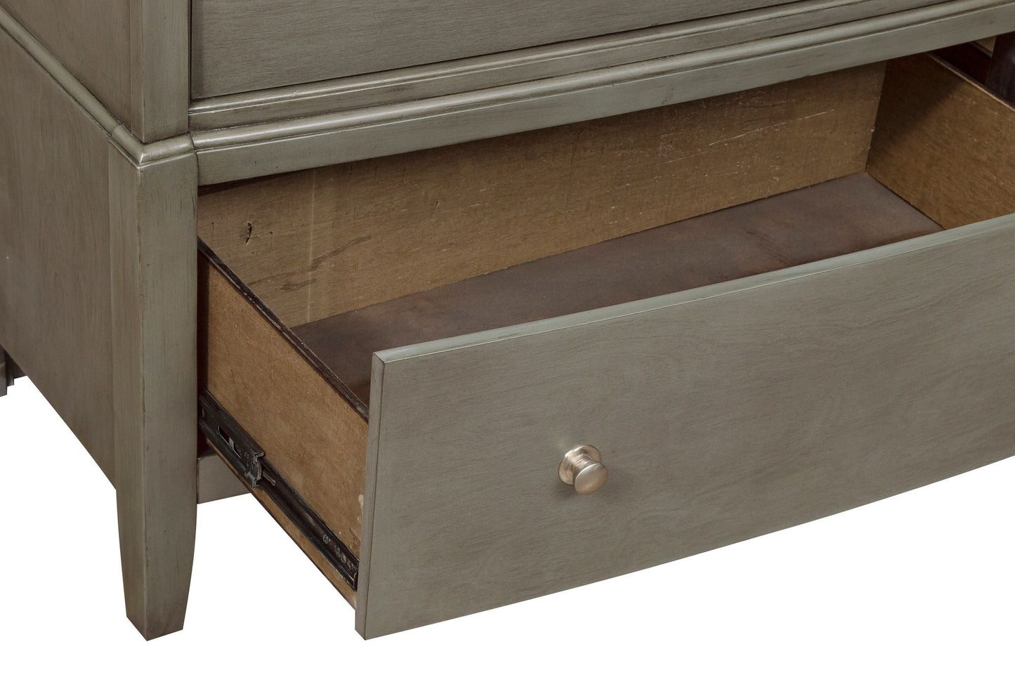 Transitional Style Gray Finish 1pc Desser Storage Drawers Ball Bearing Glides Wooden Furniture image 4