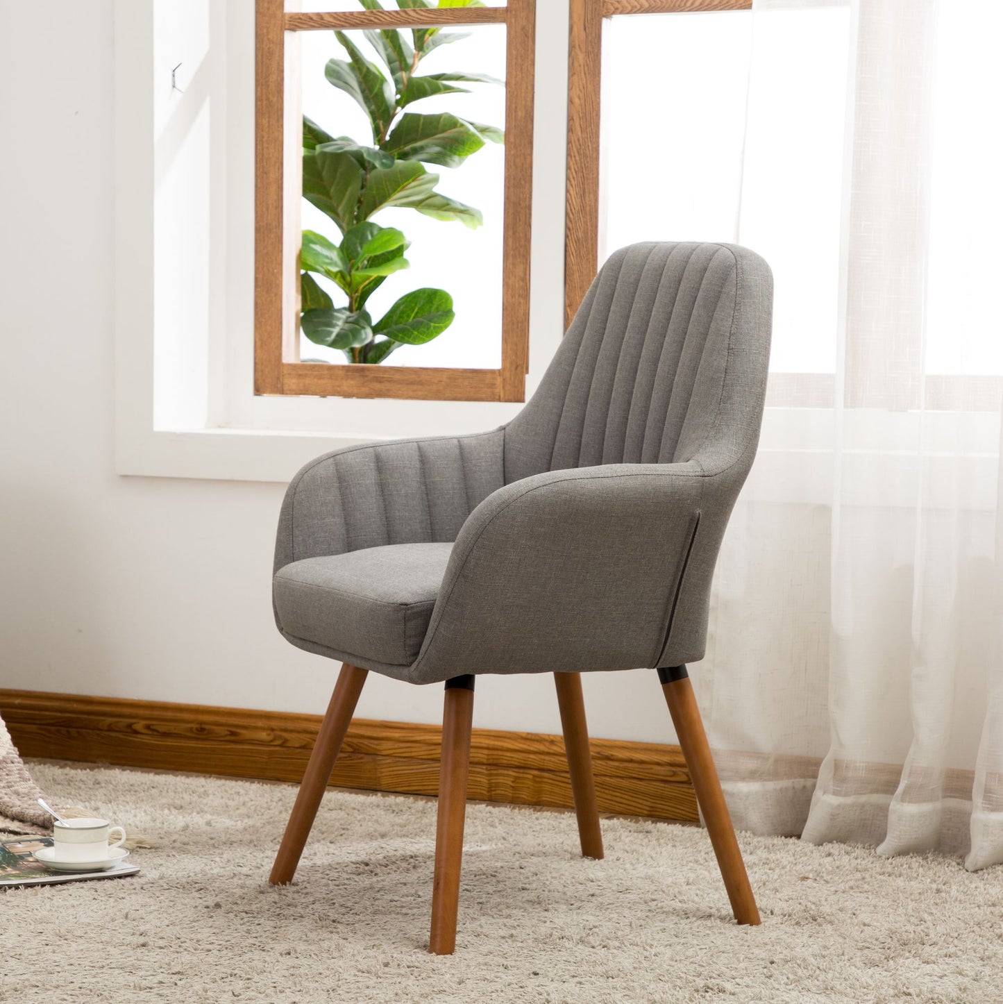 Tuchico Contemporary Fabric Accent Chair, Gray image 3