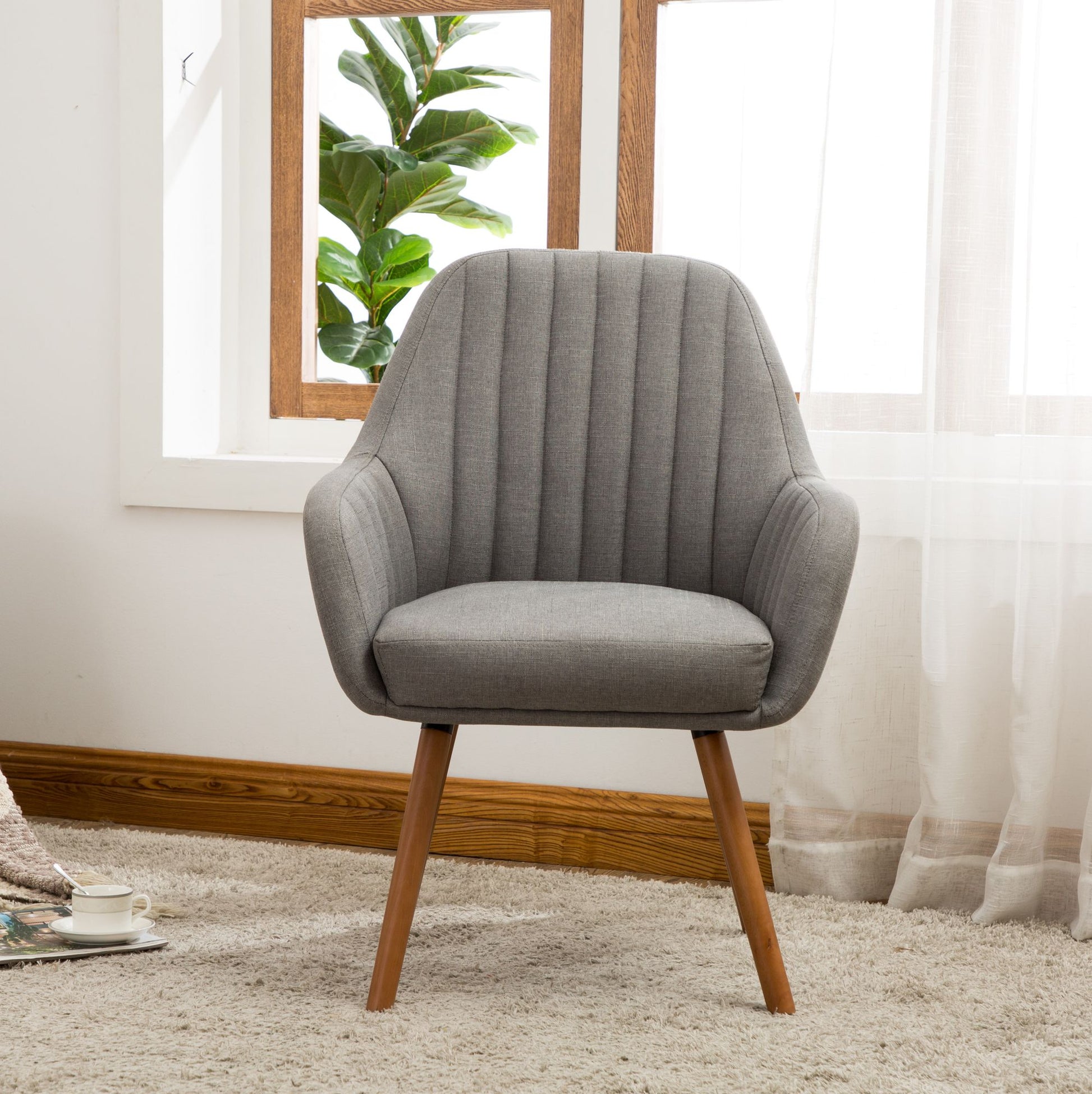 Tuchico Contemporary Fabric Accent Chair, Gray image 2