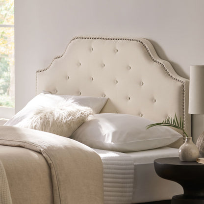 Tufted Upholstered Headboard Queen Size, Solid Wood Head Board with Durable Metal Legs, Adjustable Height Queen headboar image 4