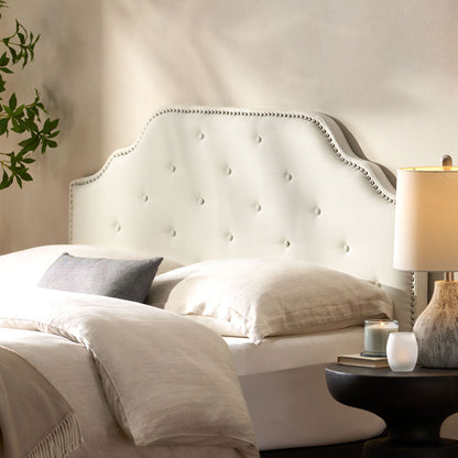 Tufted Upholstered Headboard Queen Size, Solid Wood Head Board with Durable Metal Legs, Adjustable Height Queen headboar image 1