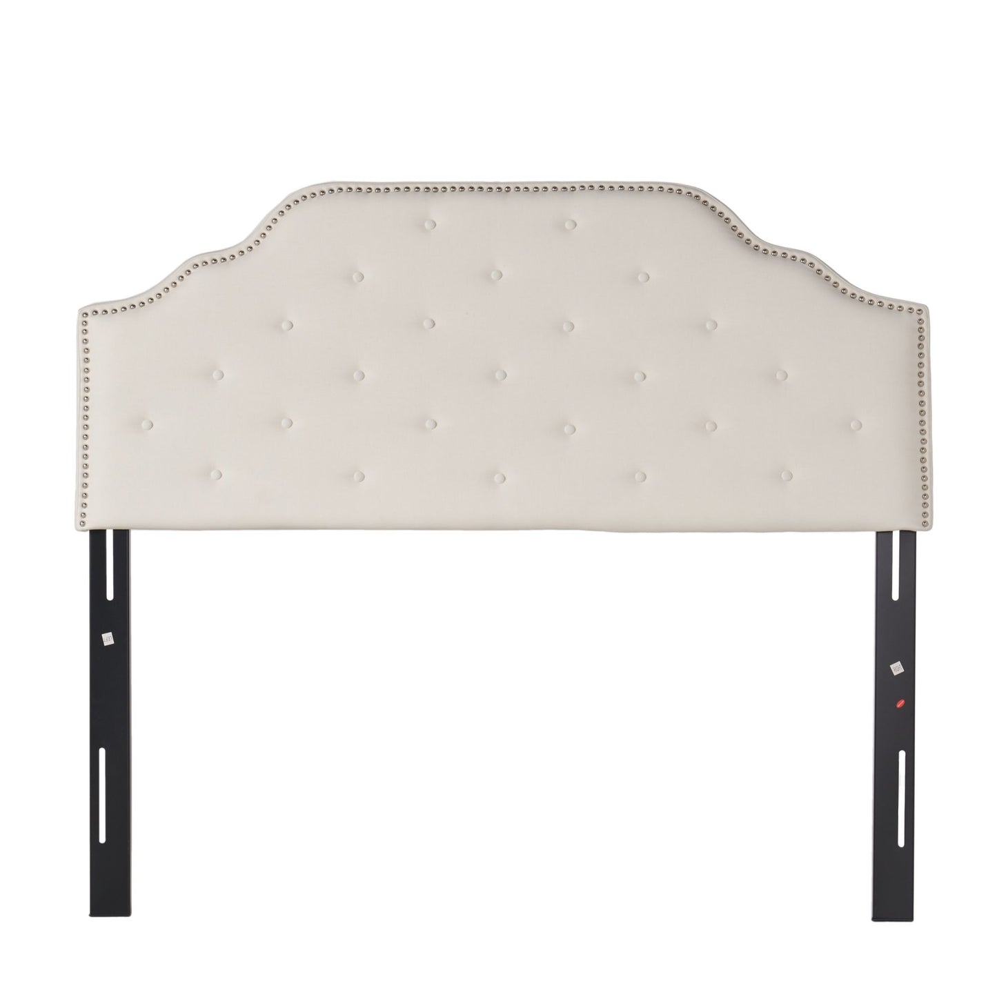 Tufted Upholstered Headboard Queen Size, Solid Wood Head Board with Durable Metal Legs, Adjustable Height Queen headboar image 2