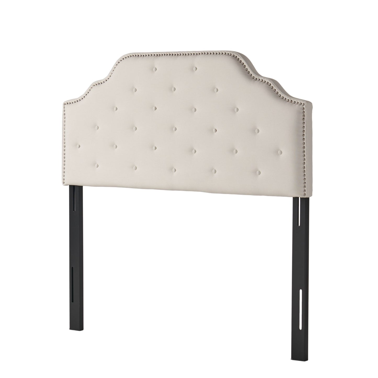 Tufted Upholstered Headboard Queen Size, Solid Wood Head Board with Durable Metal Legs, Adjustable Height Queen headboar image 6
