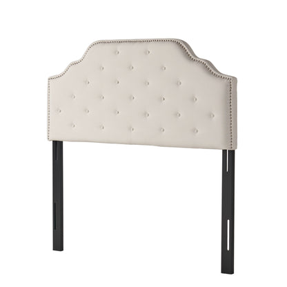 Tufted Upholstered Headboard Queen Size, Solid Wood Head Board with Durable Metal Legs, Adjustable Height Queen headboar image 6