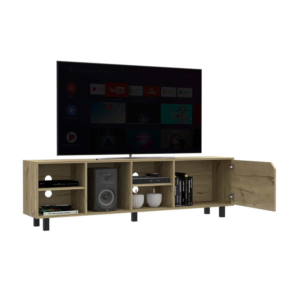 TV Stand for TV´s up 70" Estocolmo, Four Open Shelves, Light Oak Finish image 2