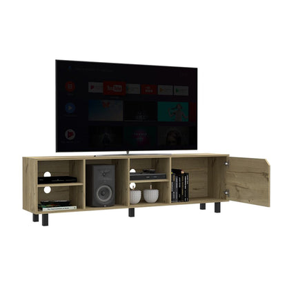 TV Stand for TV´s up 70" Estocolmo, Four Open Shelves, Light Oak Finish image 2