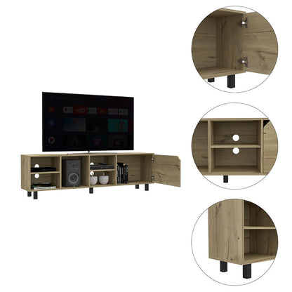 TV Stand for TV´s up 70" Estocolmo, Four Open Shelves, Light Oak Finish image 11