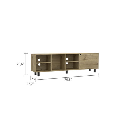 TV Stand for TV´s up 70" Estocolmo, Four Open Shelves, Light Oak Finish image 10