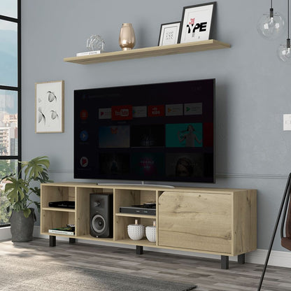 TV Stand for TV´s up 70" Estocolmo, Four Open Shelves, Light Oak Finish image 7
