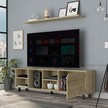 TV Stand for TV´s up 70" Estocolmo, Four Open Shelves, Light Oak Finish image 1