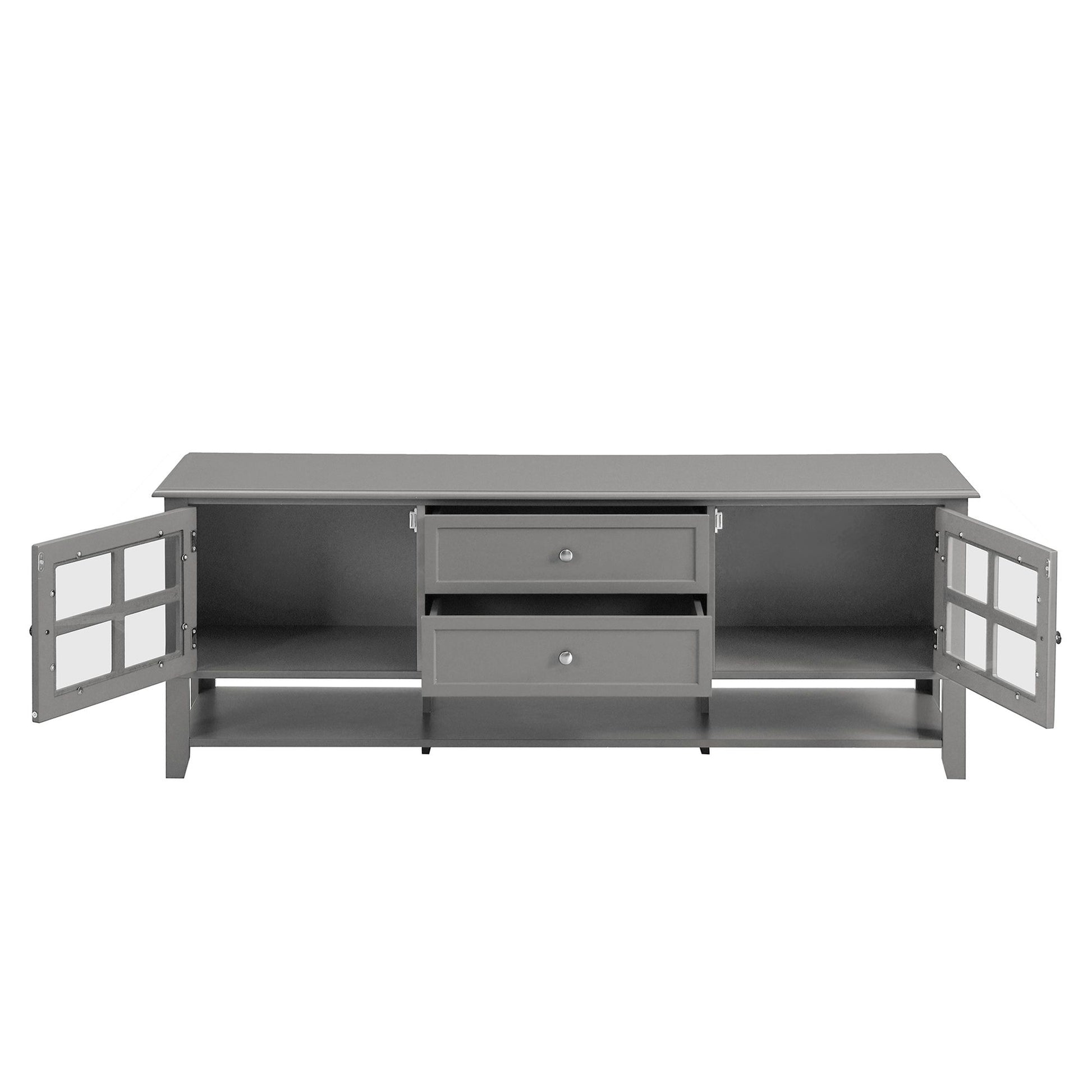 TV Stand for TVs up to 60'', Entertainment Center with Multifunctional Storage Space, TV Cabinet with Modern Design, Med image 12