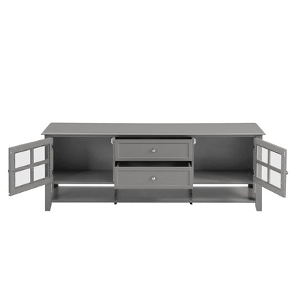 TV Stand for TVs up to 60'', Entertainment Center with Multifunctional Storage Space, TV Cabinet with Modern Design, Med image 12