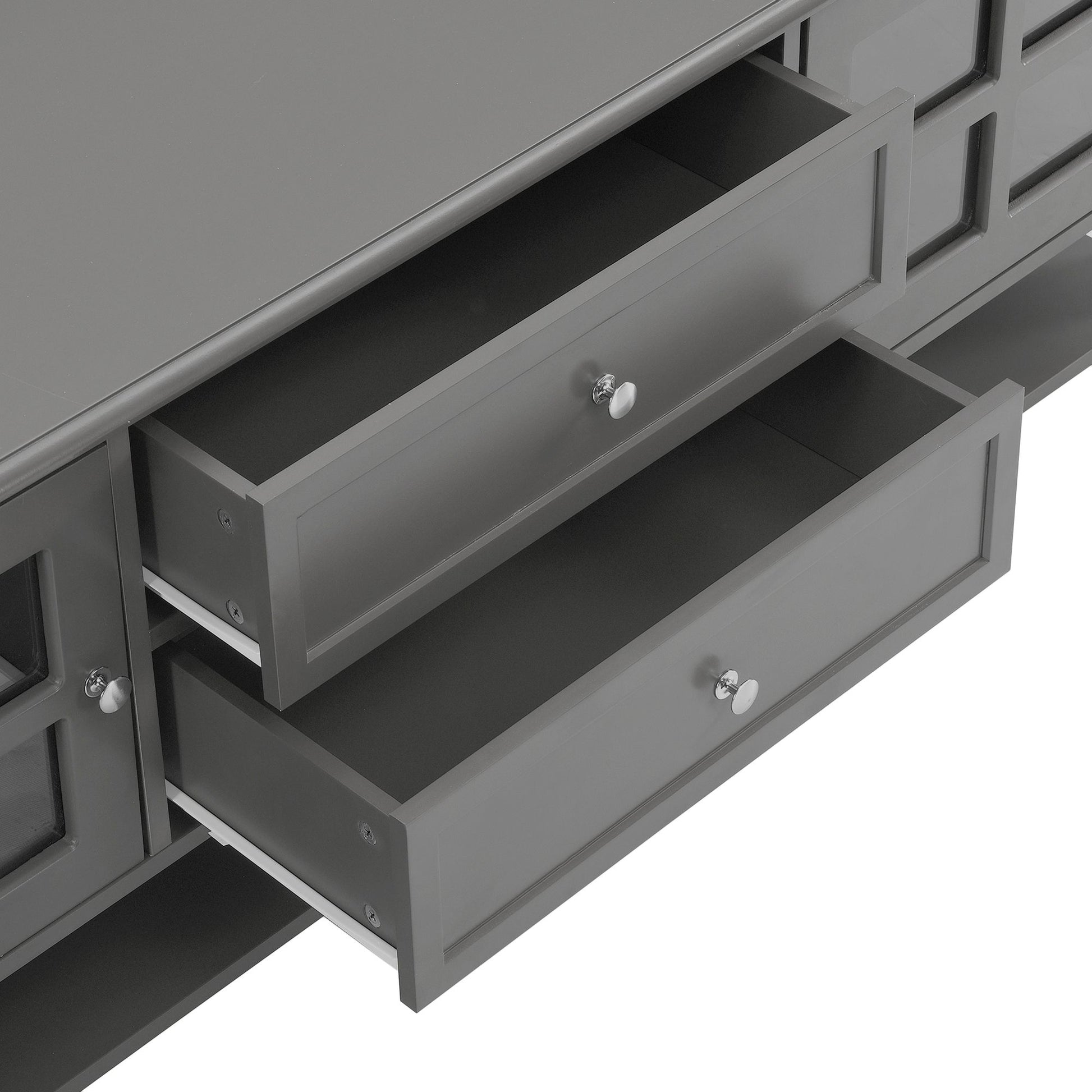TV Stand for TVs up to 60'', Entertainment Center with Multifunctional Storage Space, TV Cabinet with Modern Design, Med image 14