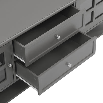 TV Stand for TVs up to 60'', Entertainment Center with Multifunctional Storage Space, TV Cabinet with Modern Design, Med image 14