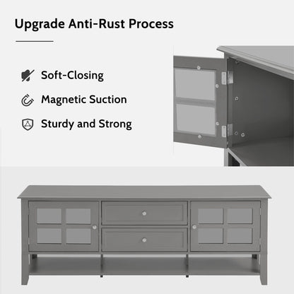 TV Stand for TVs up to 60'', Entertainment Center with Multifunctional Storage Space, TV Cabinet with Modern Design, Med image 6