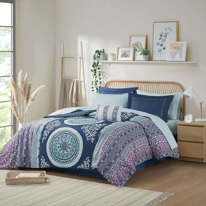 Twin Boho Comforter Set with Bed Sheets image 1
