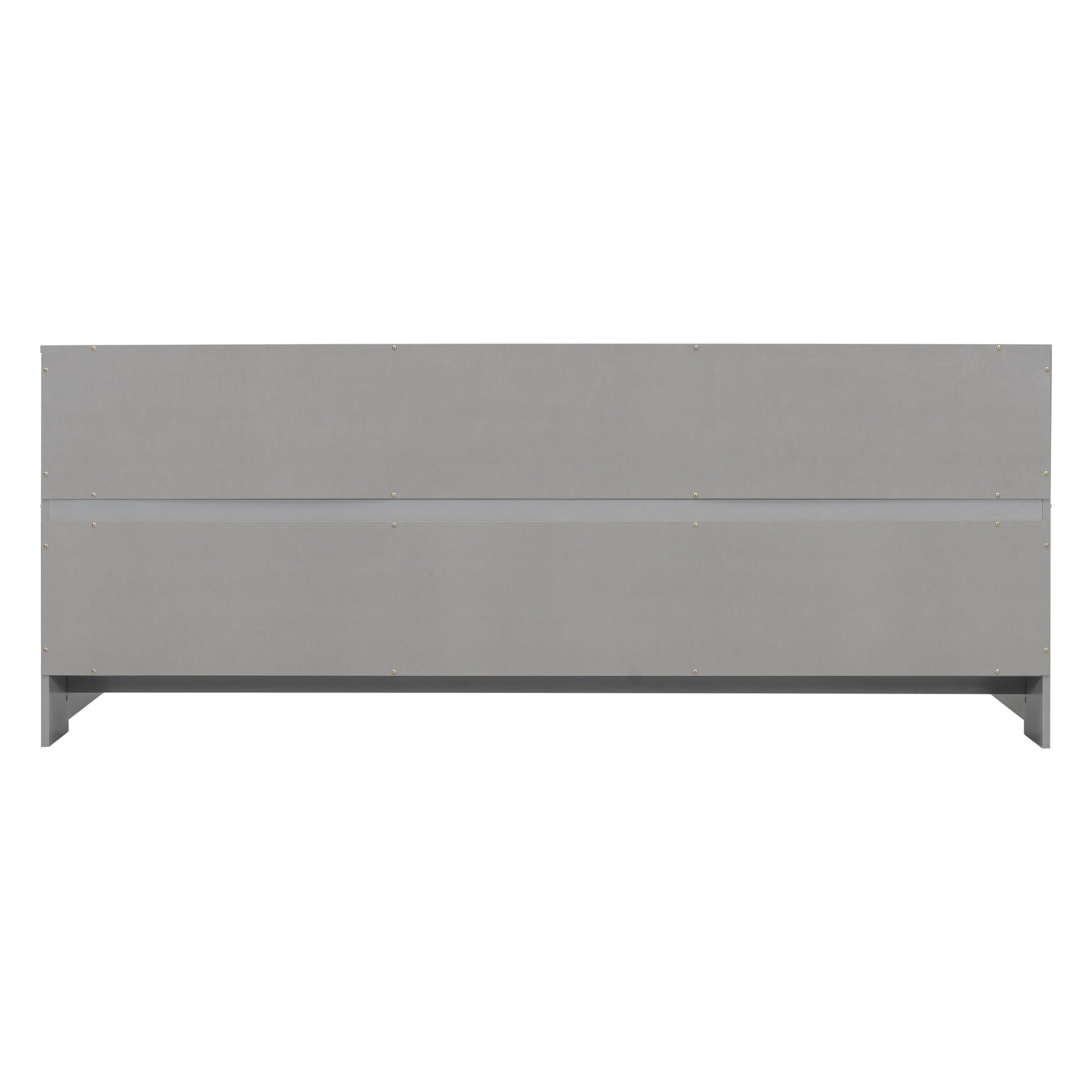 Twin Floor Bed with Bedside Bookcase,Shelves,Guardrails,Grey image 3