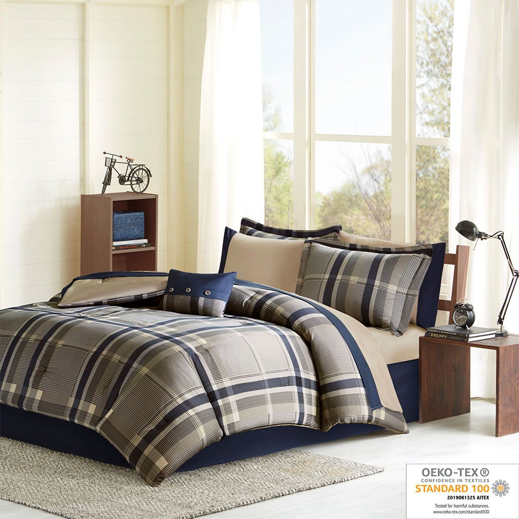Twin Plaid Comforter Set with Bed Sheets image 10