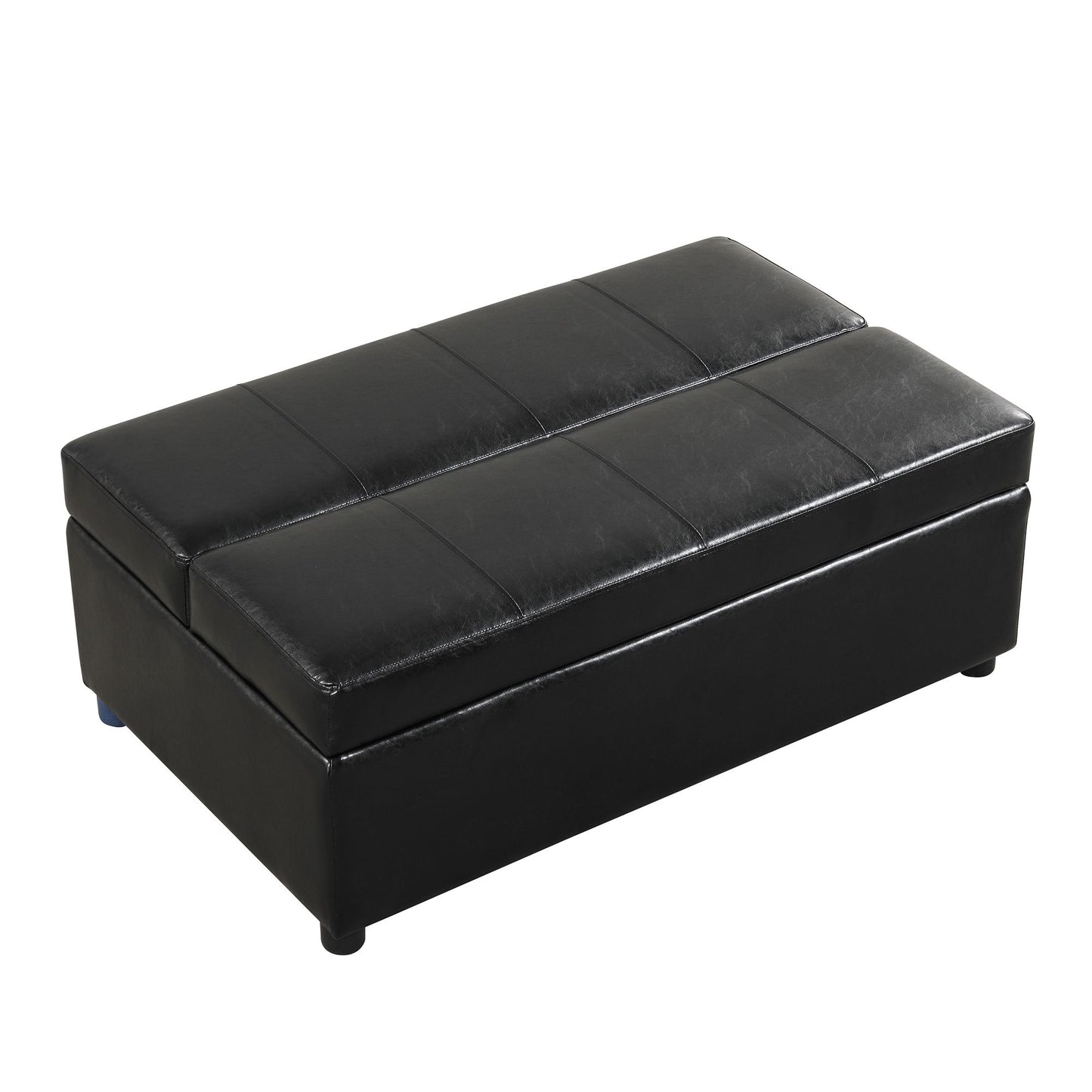 Twin Size Folding Ottoman Sleeper Bed with Mattress Convertible Guest Bed Black image 10