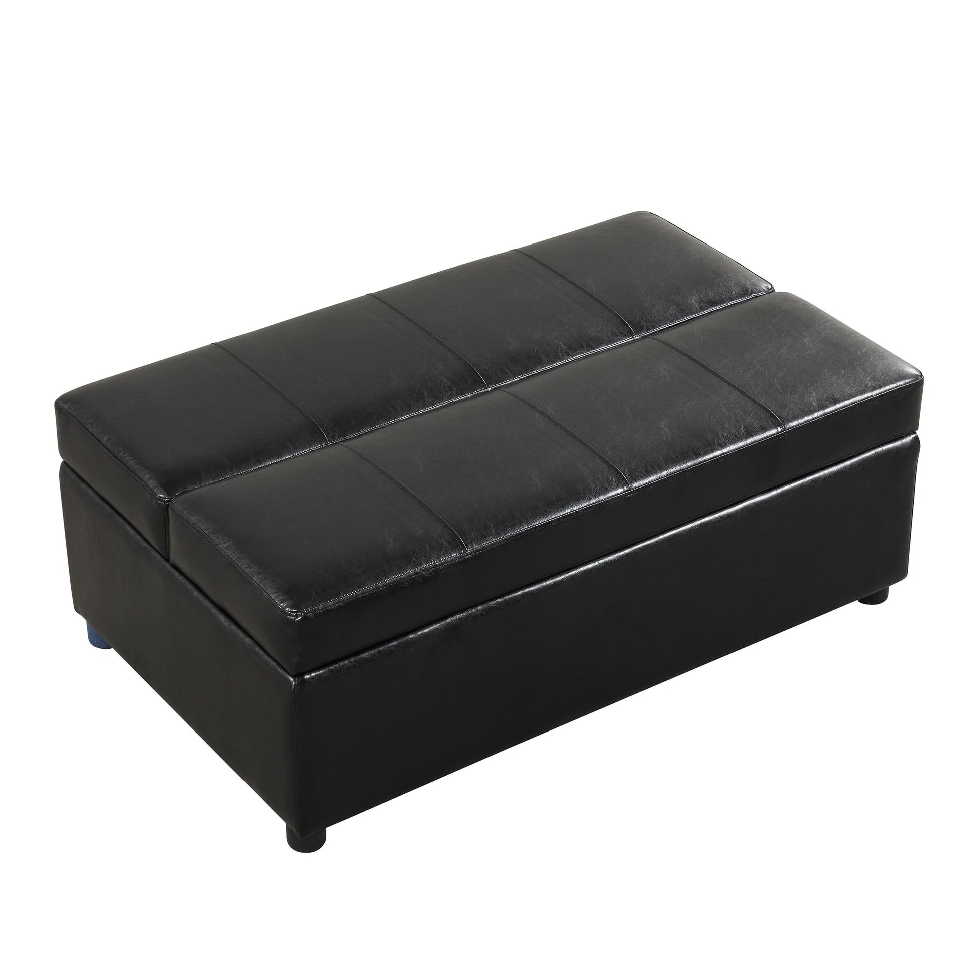 Twin Size Folding Ottoman Sleeper Bed with Mattress Convertible Guest Bed Black image 10