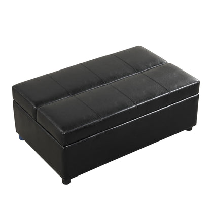 Twin Size Folding Ottoman Sleeper Bed with Mattress Convertible Guest Bed Black image 10